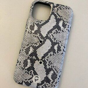 IPHONE 11 PRO Loopy Phone Case Gray Snakeskin PREOWNED Rubber Loopy NOT Included